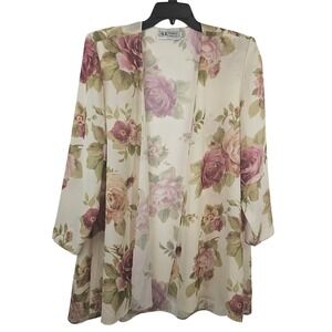 Ladies Sheer VTG Romantic Shabby Chic Elegant Feminine Preppy Kimono Sweater 22P